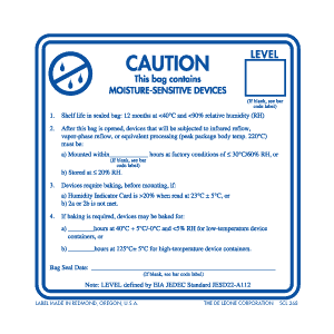 Label 3x3 Caution Moisture Sensitive Device 500/RL