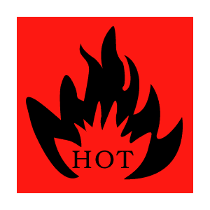 Hot Labels 1 ½"x 2" fluorescent red 500/RL
