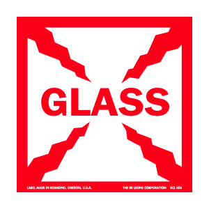 Label 4x4 Glass Caution Label 500/RL