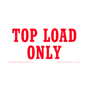 Label 2.5/5 "Top Load Only" RED 500/RL
