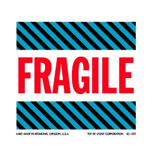 Label 4x4 'Fragile' 500/RL