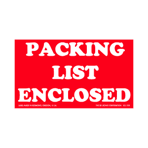 Label 3x4 Packing List Enclosed 500/RL