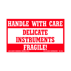 Label 3x5 "Handle w/Care Delicate Instruments" 500/RL