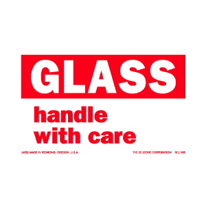 Label 3x5 Glass Handle w/Care 500/RL