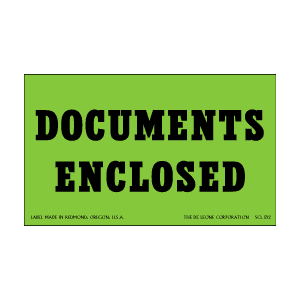 Label 3x5 Documents Enclosed 500/RL
