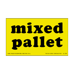 Label 3x5 "Mixed Pallet" Black on Yellow 500/RL
