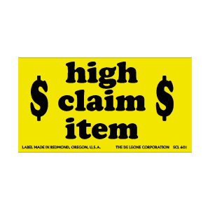 Label 3x5 "High Claim Item" 500/RL