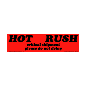 Label 2x8 "Hot Rush" Flour 500/RL