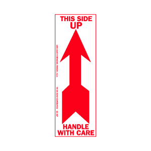 Label 2.5x7 This Side Up Handle w/Care 500/RL