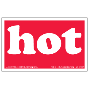 Hot Labels 2½" x 4". 500/RL