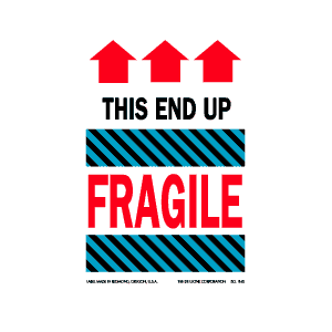 Label 6x4 Fragile This End Up 500/RL