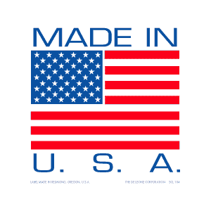 Made in USA Labels 1"" x 1"" 1000/RL