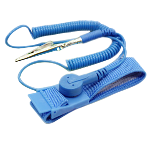 Wrist Strap Safestrap II Adj. w/clip & 10' Blue Coil Cord 3/8" Snap 250/CS