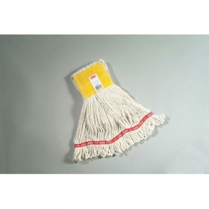 Web Foot Wet Mops, Cotton/Synthetic, White, Small, 5-in. Yellow Headband