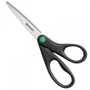 KleenEarth Recycled Stainless Steel Scissors 8" Straight Black