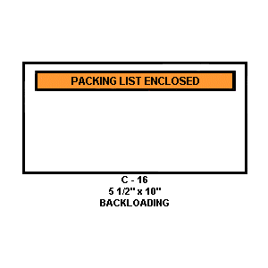 Envelope 5.5x10 Packing List Enclosed Backloading  Orange 1000/CS