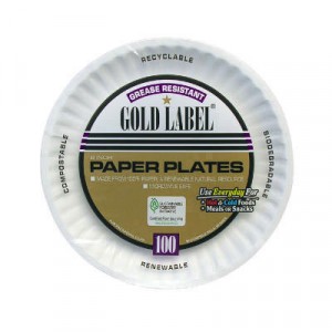 Uncoated Paper Plates, 6 Inches, White, Round, 100/Pack