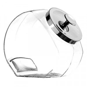 Penny Candy Glass Jar with Lid, 1gal, Clear, Metal Lid
