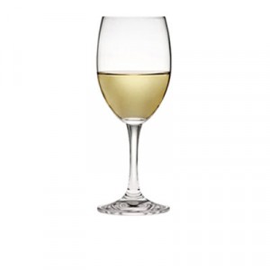 Glass Stemware, Florentine White Wine Glass, 8 1/2 oz, Clear