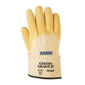 Golden Grab-It II Heavy-Duty Work Gloves, Size 10 (X-Large), Latex/Jersey, Yellow