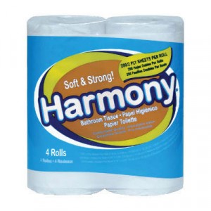 Harmony Toilet Tissue, 2-Ply, White, 76 Sheets/Roll