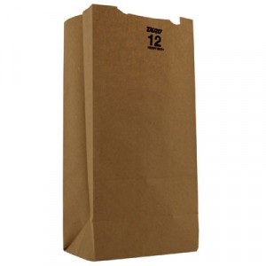 12# Paper Bag, Heavy-Duty, Brown Kraft, 7-1/16x4-1/2x13-3/4, 500-Bundle