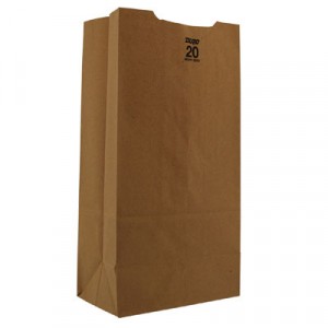 20# Paper Bag, Heavy-Duty, Brown Kraft,8-1/4x5-5/15x16-1/8, 500-Bundle