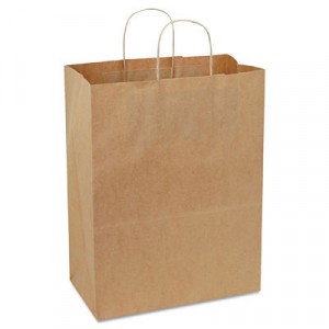 Handled Shopping Bags, #65, 13w x 7d x 17h, Natural