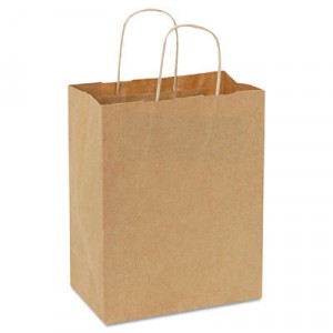 Handled Shopping Bags, #60, 8w x 4 1/2d x 10 1/4h, Natural