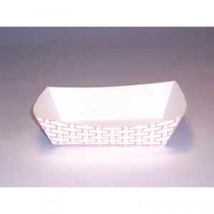 Paper Food Baskets, 2.5lb Capacity, Red/White