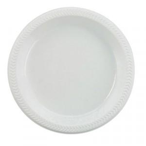 Plastic Plates, 6 Inches, White, Round, 125/Pack