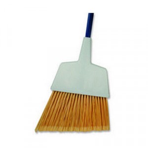 Corn/Fiber Angled-Head Lobby Brooms, 42", Gray/Natural