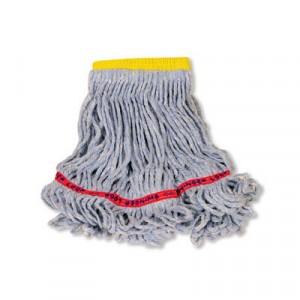 Swinger Loop Wet Mop Heads, Cotton/Synthetic, Blue, Small