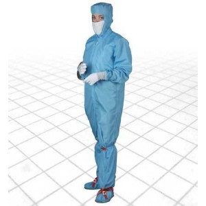 Coverall Cleanroom ESD Grid Knit Cuff Military Snap Collar 2XL