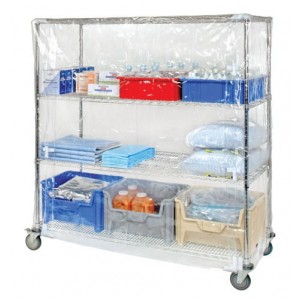 Wire Cart Clear Vinyl Cover 72" x 18" x 74"