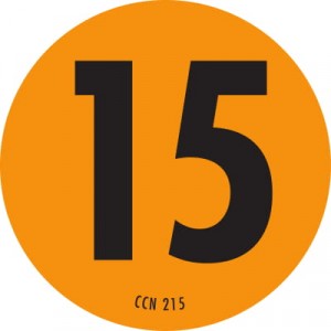 Label Paper 2" Dia "15" Permanent Flor. Orange/Black 1000/RL