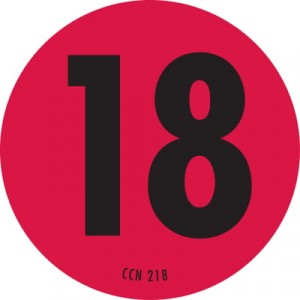 Label Paper 2" Dia "18" Permanent Flor. Red/Black 1000/RL
