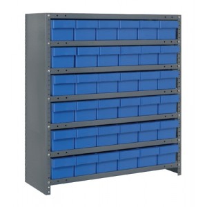 Euro Drawer Shelving Closed Unit - Complete Package 12" x 36" x 39" Blue