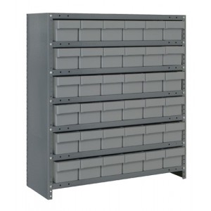 Euro Drawer Shelving Closed Unit - Complete Package 12" x 36" x 39" Gray