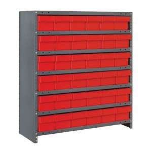 Euro Drawer Shelving Closed Unit - Complete Package 12" x 36" x 39" Red