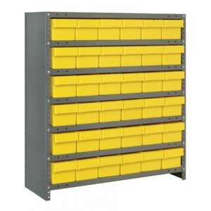Euro Drawer Shelving Closed Unit - Complete Package 12" x 36" x 39" Yellow