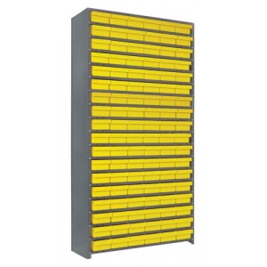 Euro Drawer Shelving Closed Unit - Complete Package 12" x 36" x 75" Yellow