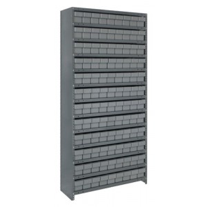 Euro Drawer Shelving Closed Unit - Complete Package 12" x 36" x 75" Gray