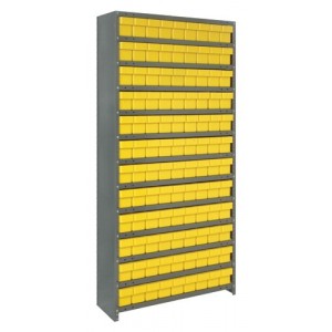 Euro Drawer Shelving Closed Unit - Complete Package 12" x 36" x 75" Yellow