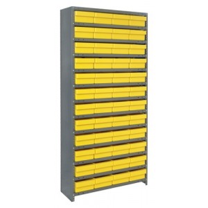 Euro Drawer Shelving Closed Unit - Complete Package 12" x 36" x 75" Yellow