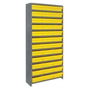 Euro Drawer Shelving Closed Unit - Complete Package 12" x 36" x 75" Yellow