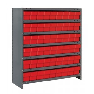 Euro Drawer Shelving Closed Unit - Complete Package 18" x 36" x 39" Red