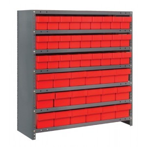 Euro Drawer Shelving Closed Unit - Complete Package 18" x 36" x 39" Red