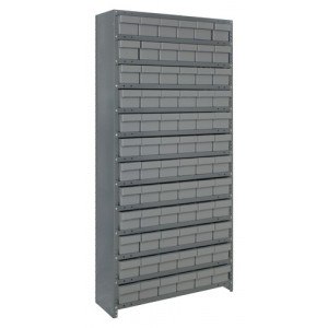 Euro Drawer Shelving Closed Unit - Complete Package 18" x 36" x 75" Gray