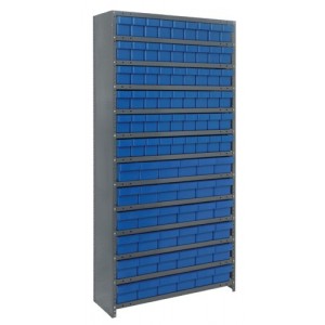 Euro Drawer Shelving Closed Unit - Complete Package 18" x 36" x 75" Blue